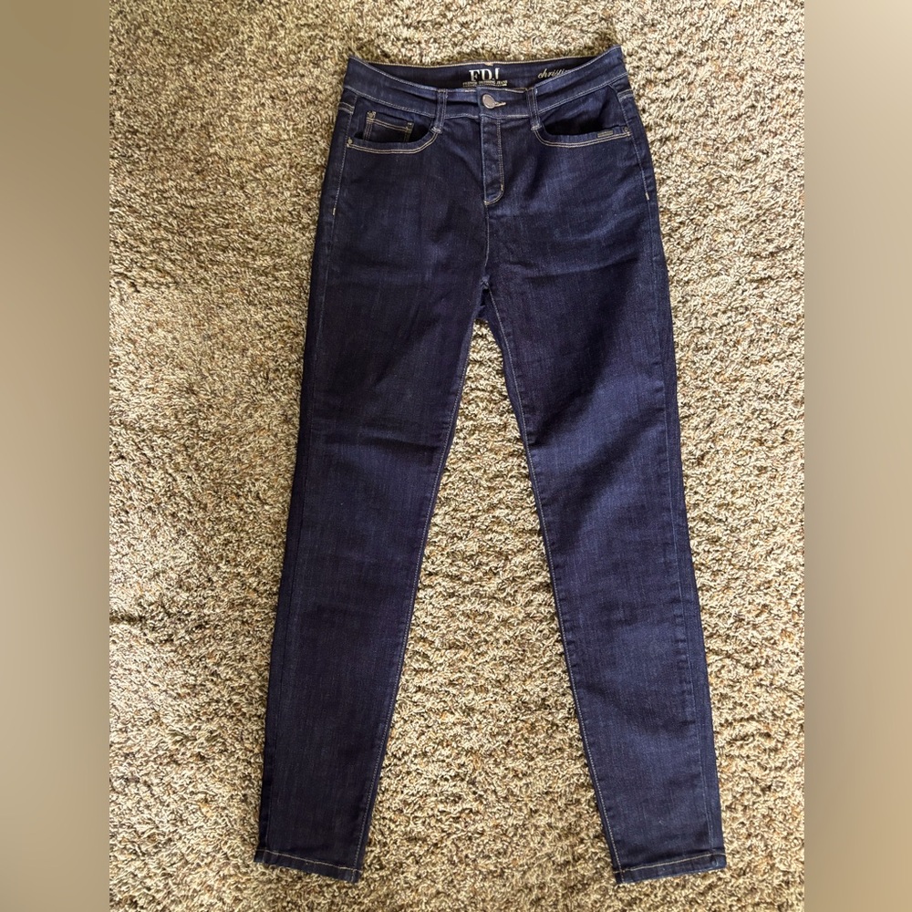 FDJ French Dressing Christina Slim Leg Jeans in Dark Blue Sz USA 8